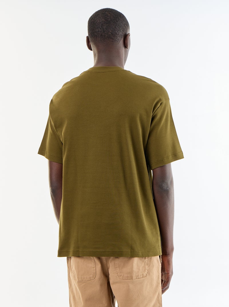Effen T-shirt met korte mouwen en ronde hals Groen - Kiabi