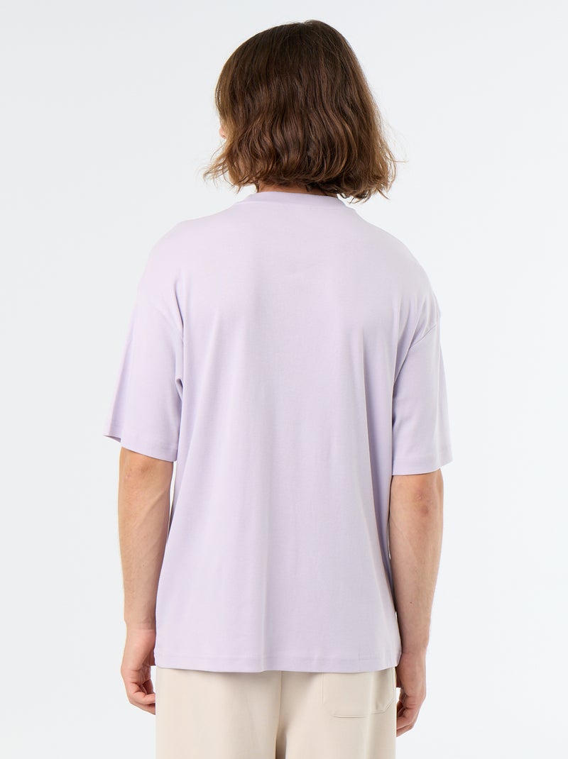 Effen T-shirt met korte mouwen en ronde hals Rose - Kiabi