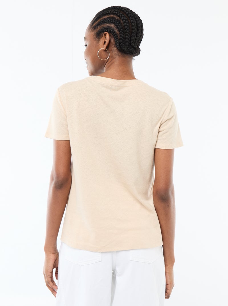 Effen T-shirt met korte mouwen en ronde hals Wit - Kiabi