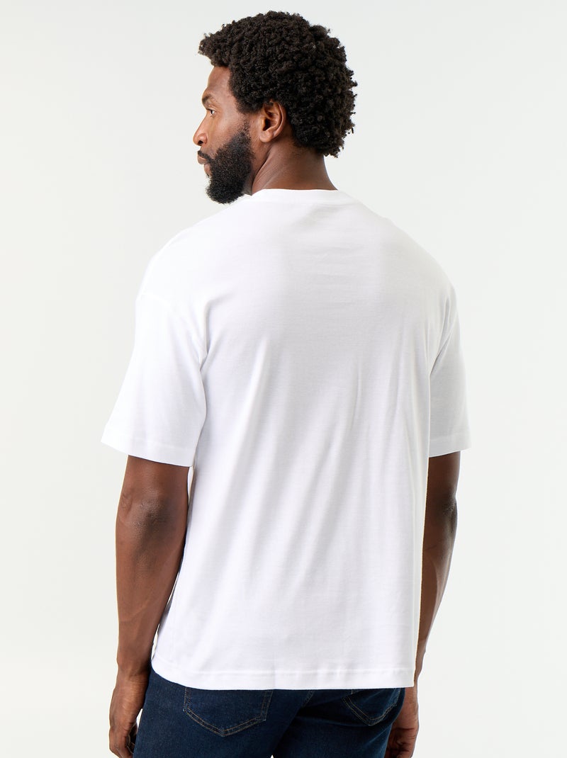 Effen T-shirt met korte mouwen en ronde hals Wit - Kiabi