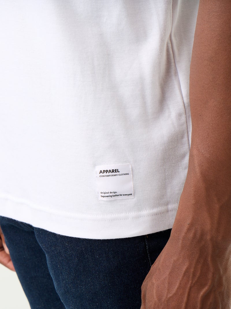 Effen T-shirt met korte mouwen en ronde hals Wit - Kiabi