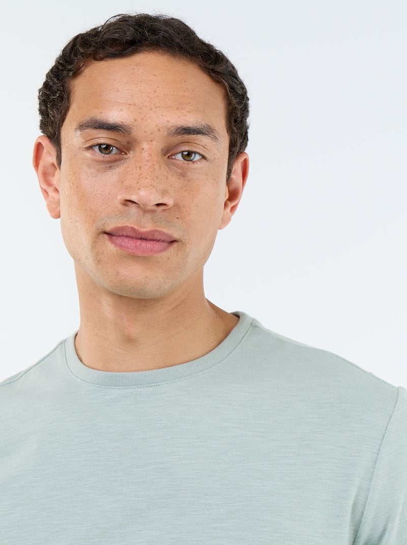 Effen T-shirt met korte mouwen Groen - Kiabi