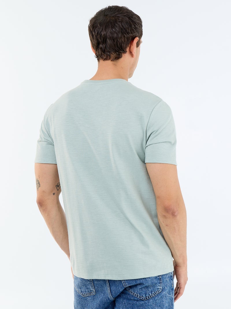 Effen T-shirt met korte mouwen Groen - Kiabi