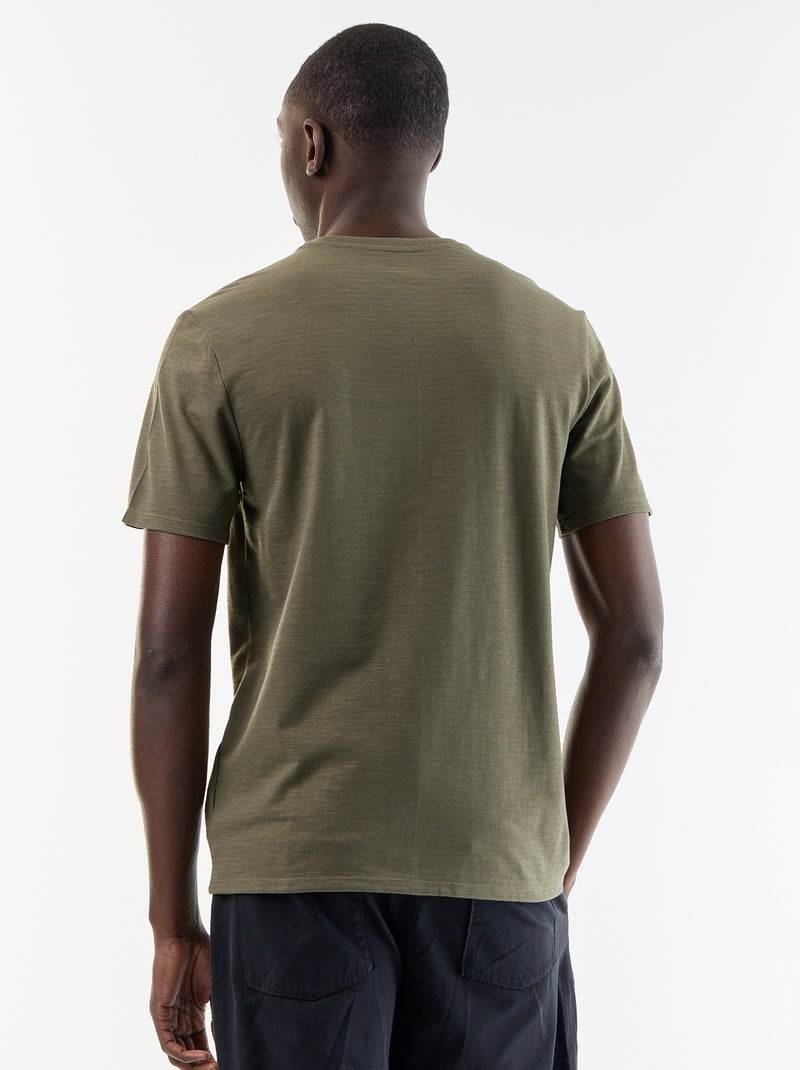 Effen T-shirt met korte mouwen Kaki - Kiabi