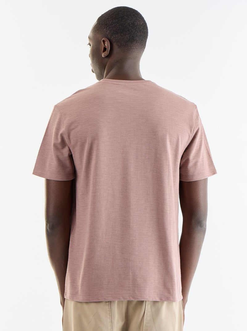 Effen T-shirt met korte mouwen Paars - Kiabi