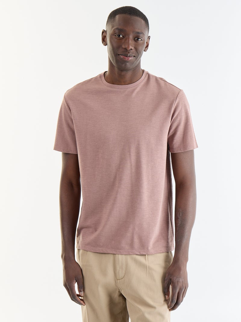 Effen T-shirt met korte mouwen Paars - Kiabi