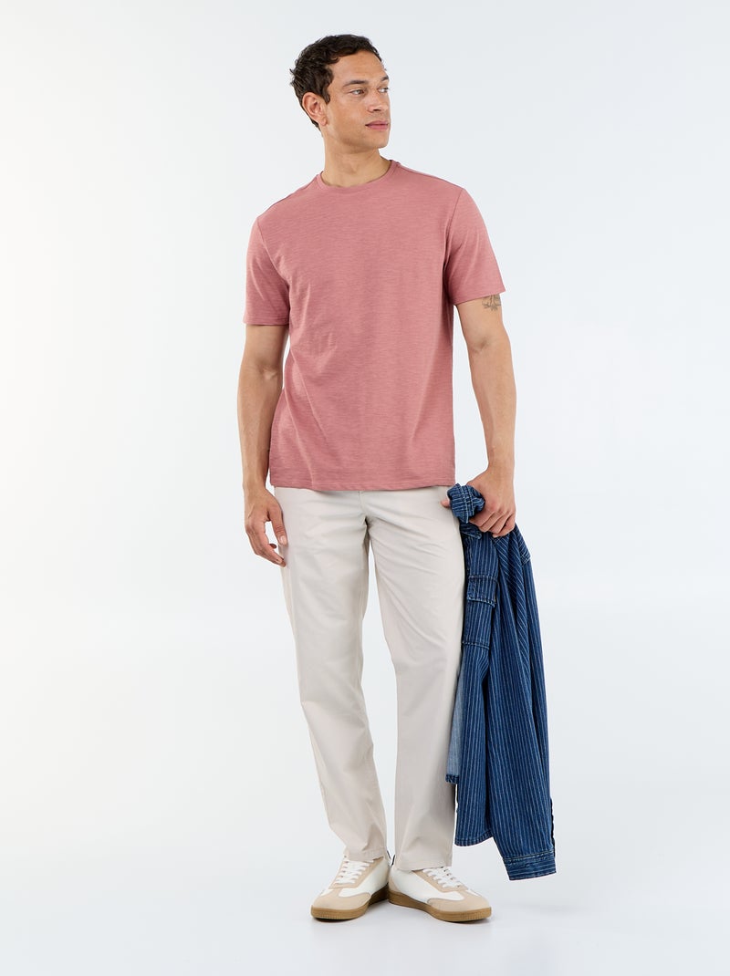 Effen T-shirt met korte mouwen Rose - Kiabi