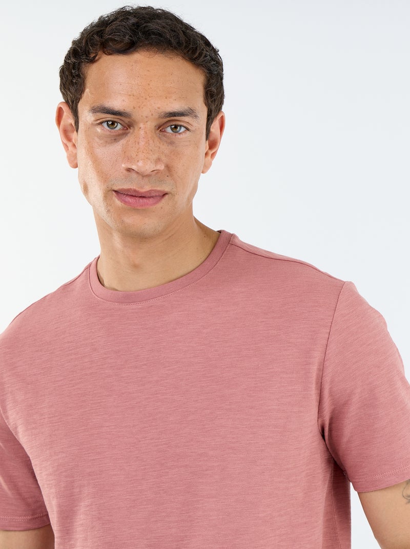 Effen T-shirt met korte mouwen Rose - Kiabi