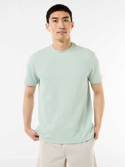 Effen T-shirt met korte mouwen van fantasietricot - Kiabi