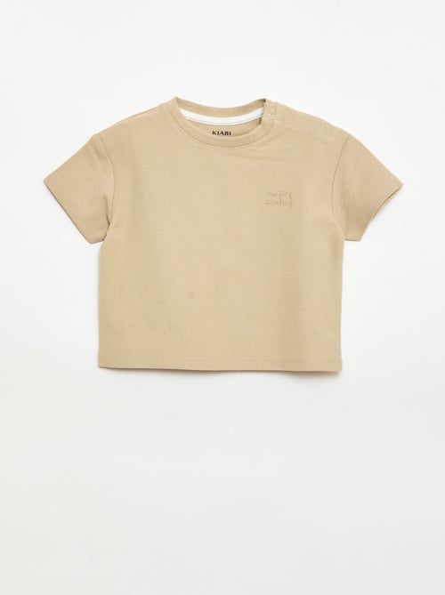Effen T-shirt met korte mouwen van katoen - Kiabi