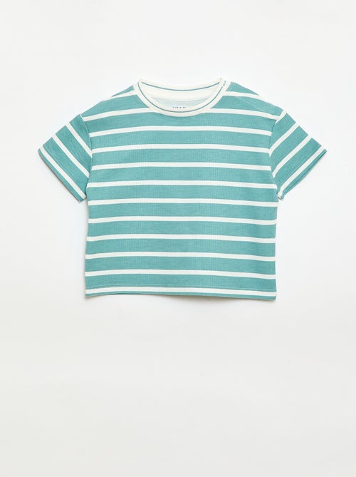 Effen T-shirt met korte mouwen van katoen - Kiabi