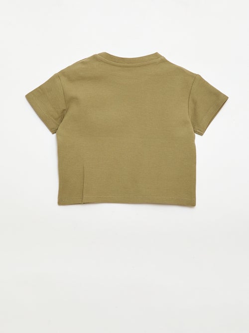 Effen T-shirt met korte mouwen van katoen - Kiabi