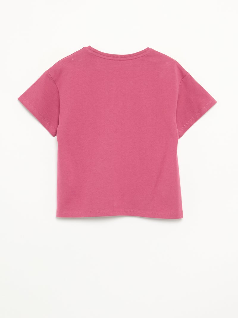 Effen T-shirt met korte mouwen voor kinderen - Kiabi Rose - Kiabi