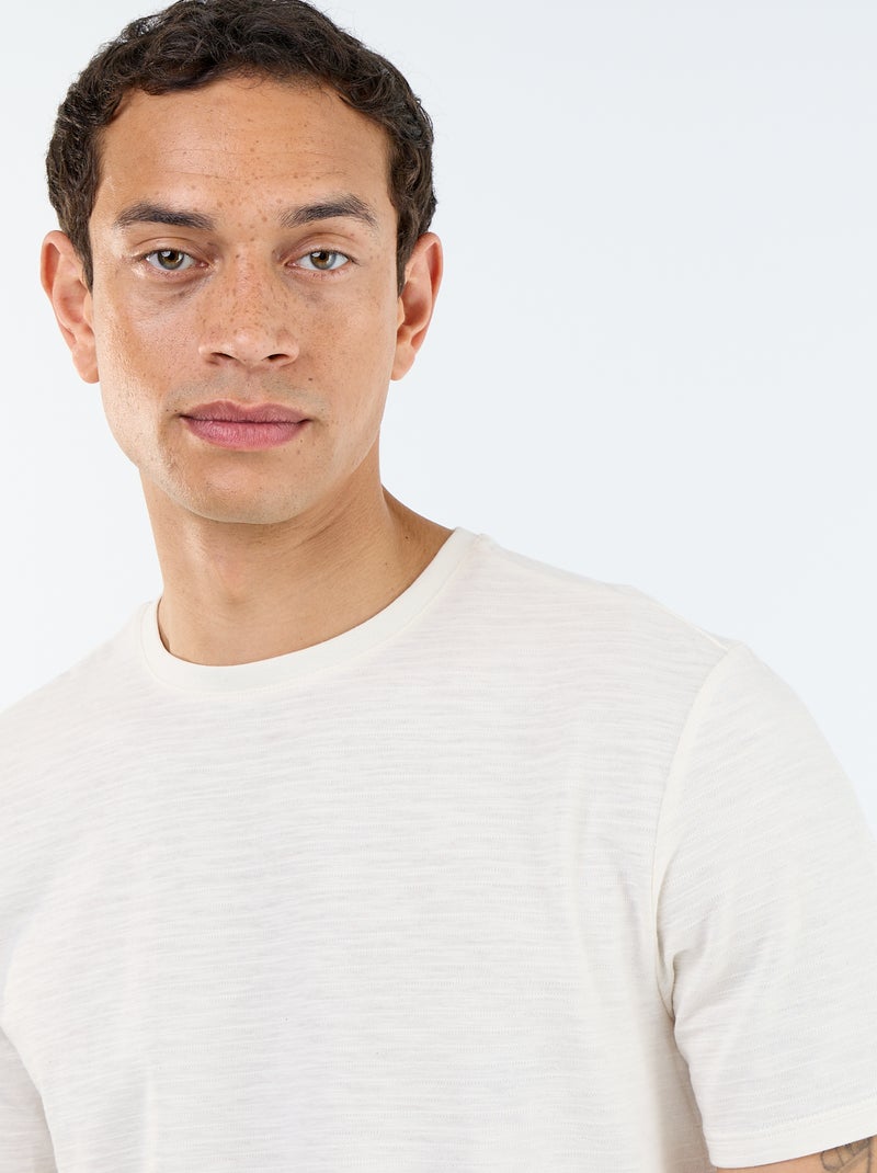 Effen T-shirt met korte mouwen Wit - Kiabi