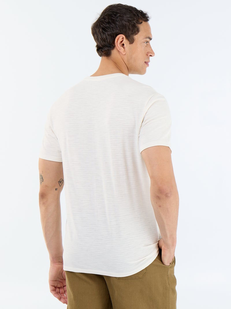 Effen T-shirt met korte mouwen Wit - Kiabi