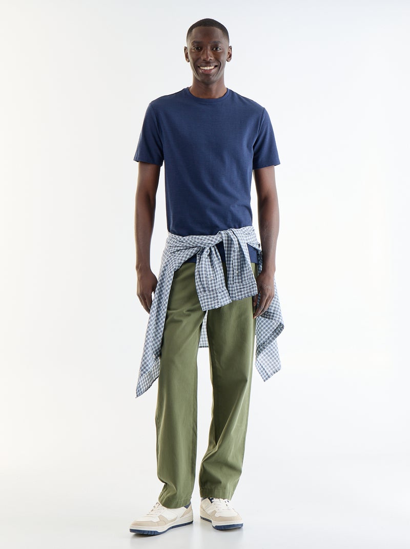 Effen T-shirt met korte mouwen Zwart - Kiabi
