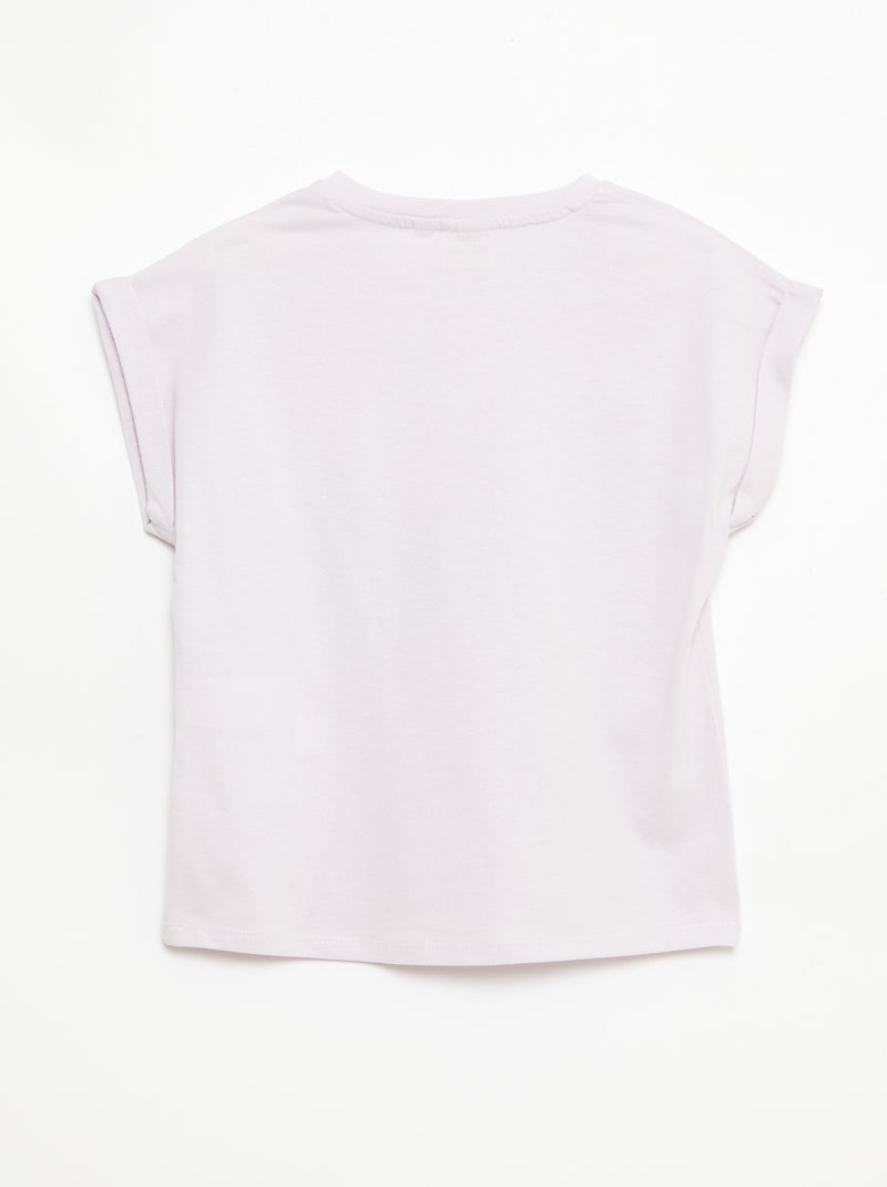 Effen T-shirt met 'Kuromi'-print van katoen Paars - Kiabi