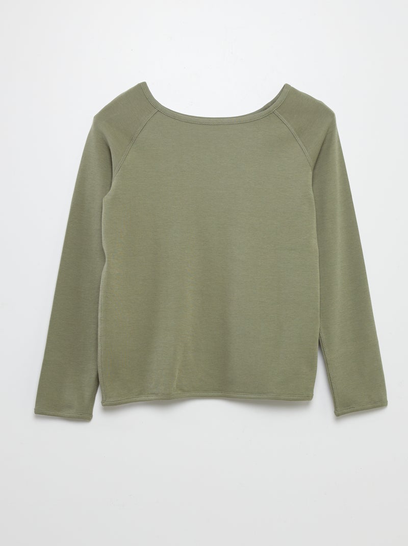 Effen T-shirt met lange mouw - So Easy groen - Kiabi