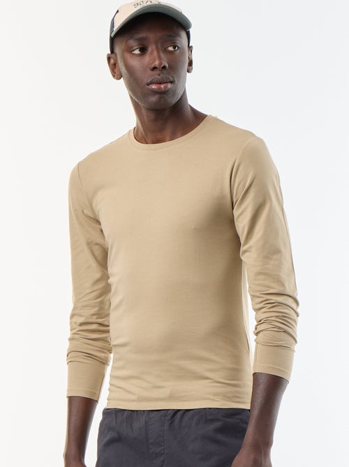 Effen T-shirt met lange mouwen - Kiabi