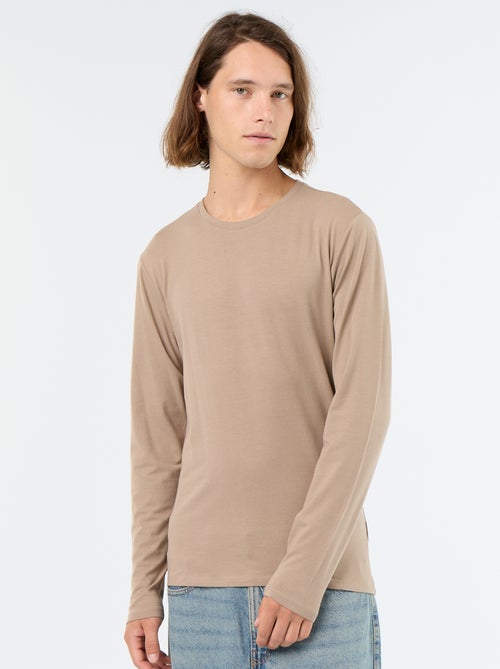 Effen T-shirt met lange mouwen - Kiabi
