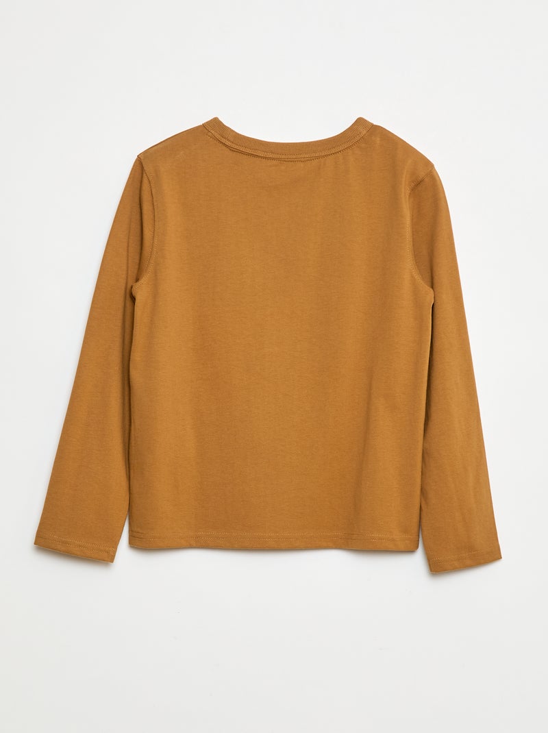 Effen T-shirt met lange mouwen Bruin - Kiabi