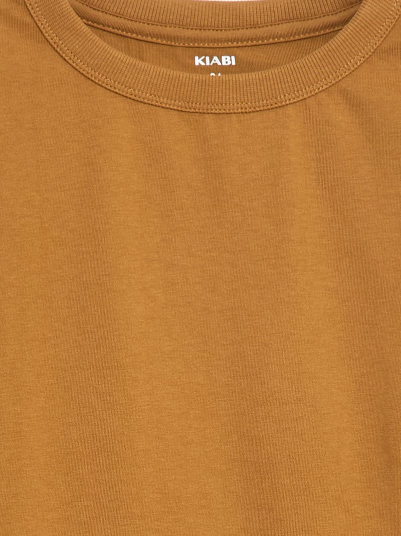 Effen T-shirt met lange mouwen Bruin - Kiabi