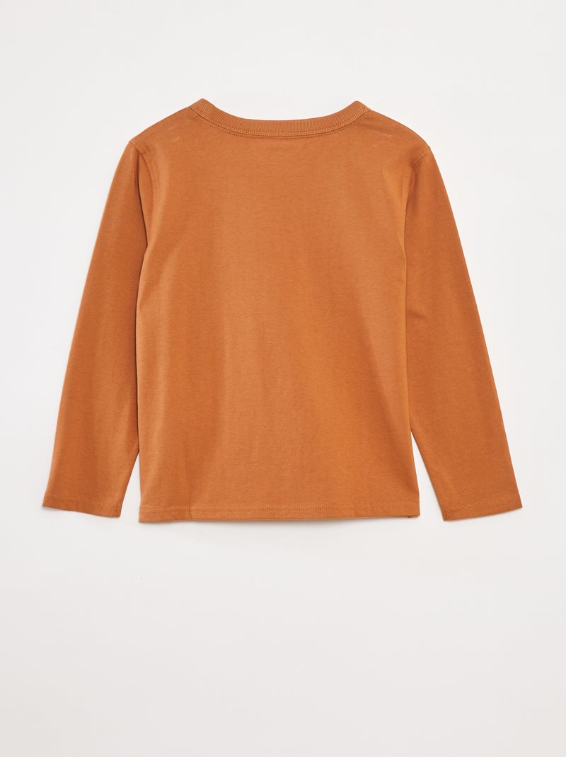 Effen T-shirt met lange mouwen Bruin - Kiabi