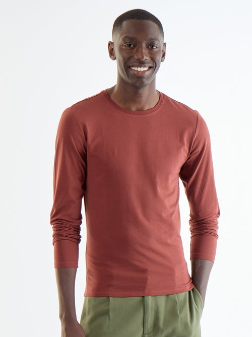 Effen T-shirt met lange mouwen - Kiabi