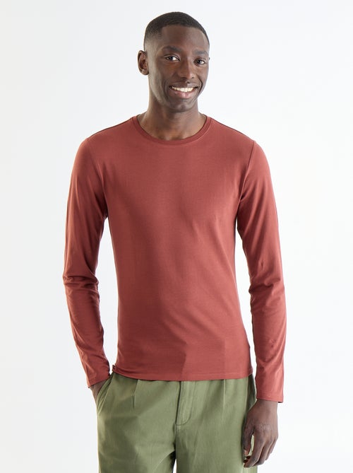 Effen T-shirt met lange mouwen - Kiabi