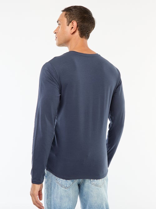 Effen T-shirt met lange mouwen en ronde hals - Kiabi