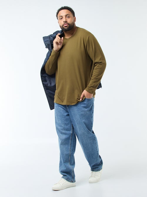 Effen T-shirt met lange mouwen en ronde hals - Kiabi