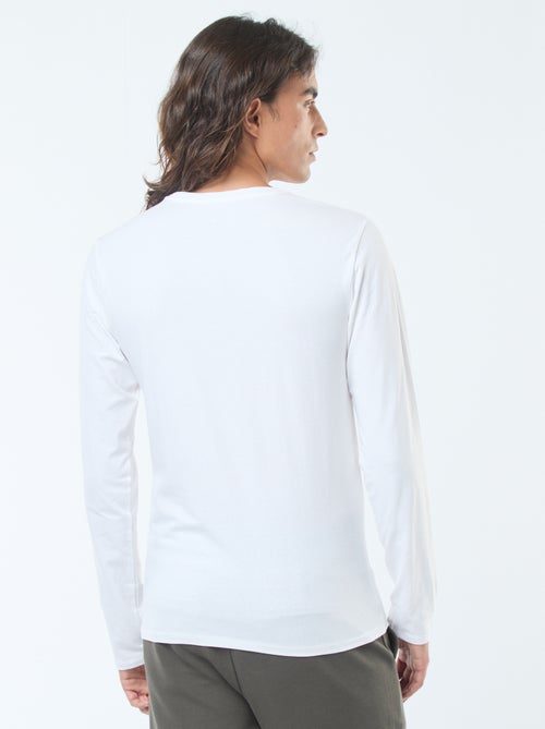 Effen T-shirt met lange mouwen en ronde hals - Kiabi