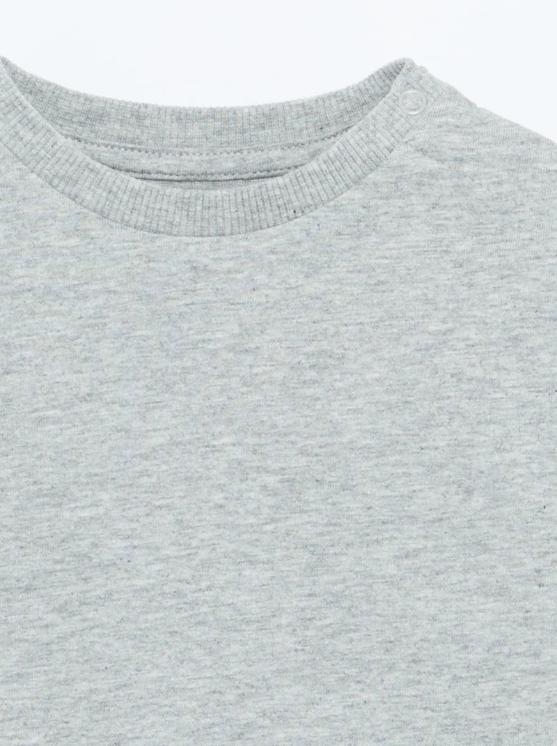 Effen T-shirt met lange mouwen Grijs - Kiabi
