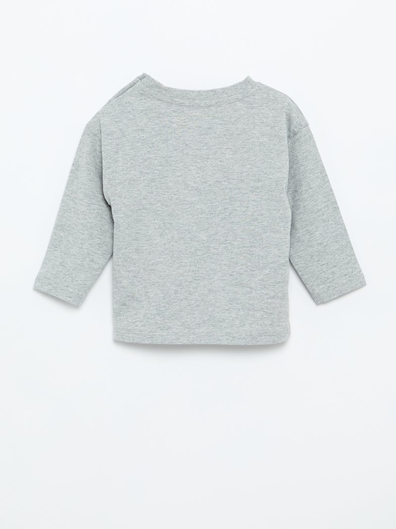 Effen T-shirt met lange mouwen Grijs - Kiabi