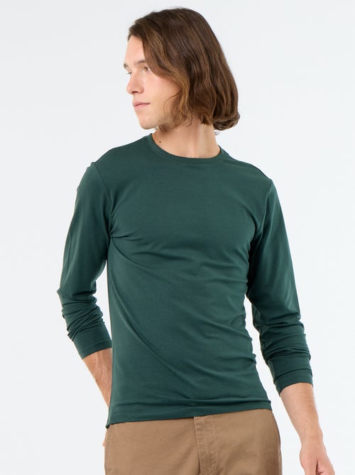 Effen T-shirt met lange mouwen - Kiabi