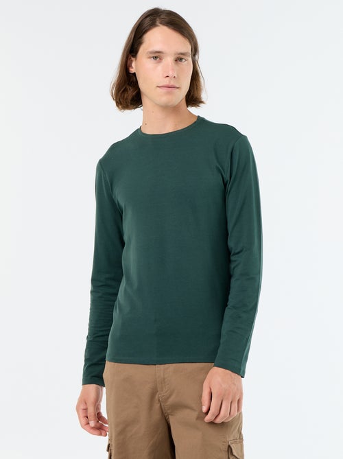 Effen T-shirt met lange mouwen - Kiabi