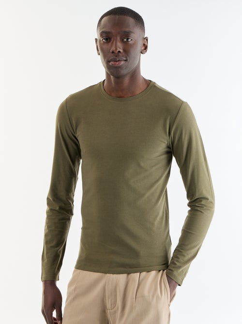 Effen T-shirt met lange mouwen - Kiabi