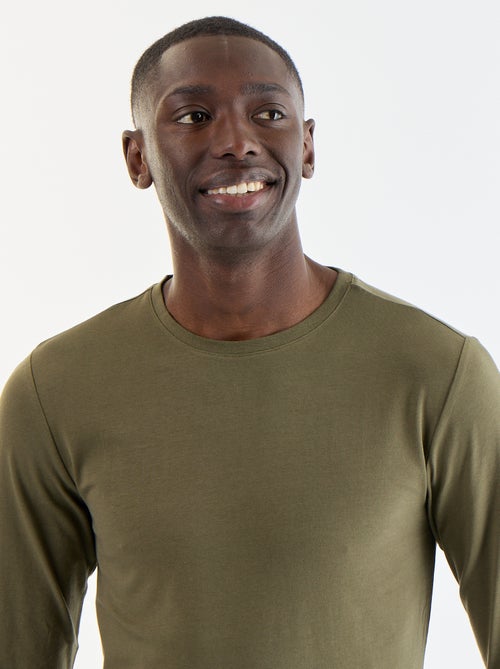 Effen T-shirt met lange mouwen - Kiabi