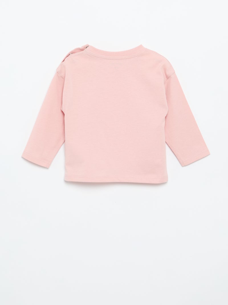 Effen T-shirt met lange mouwen Rose - Kiabi