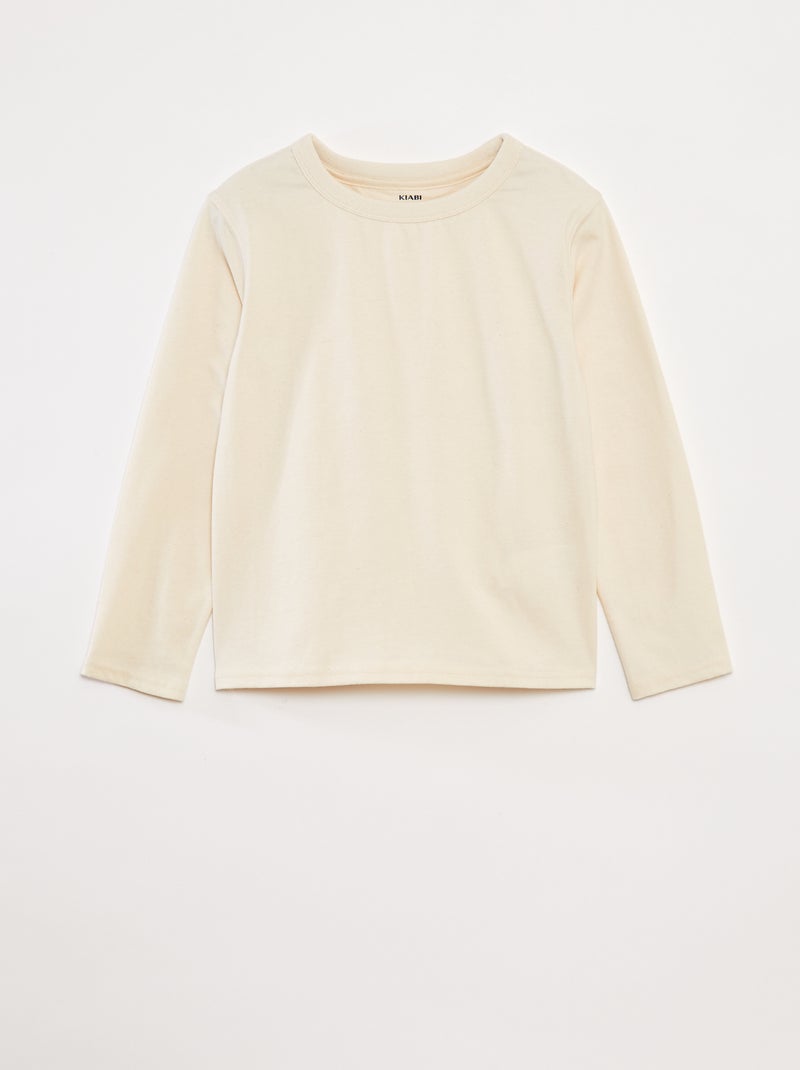 Effen T-shirt met lange mouwen Wit - Kiabi
