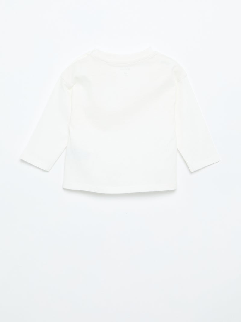 Effen T-shirt met lange mouwen Wit - Kiabi