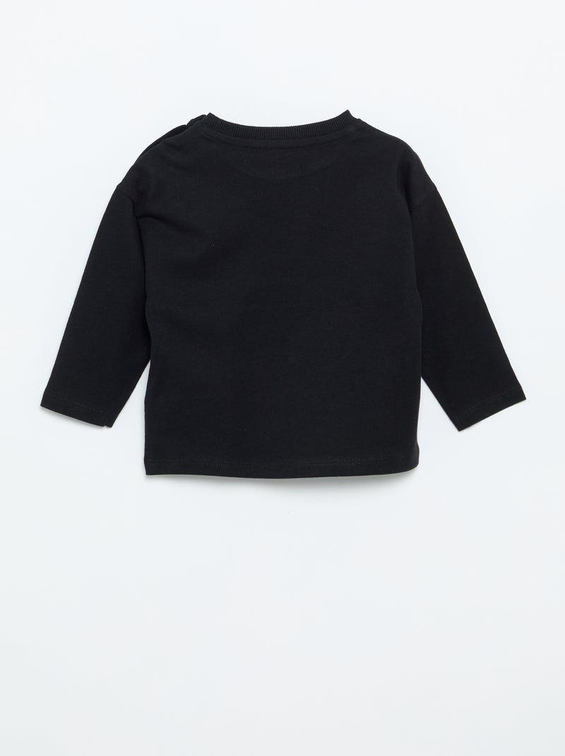 Effen T-shirt met lange mouwen Zwart - Kiabi