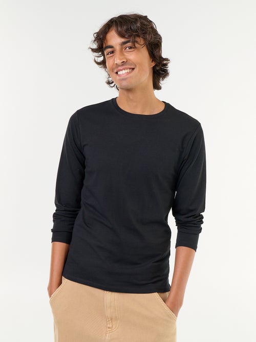 Effen T-shirt met lange mouwen - Kiabi