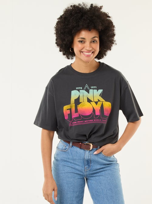 Effen T-shirt met Pink Floyd-print - Kiabi