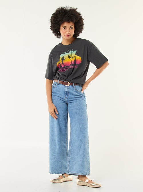 Effen T-shirt met Pink Floyd-print - Kiabi