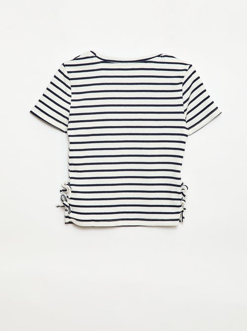 Effen T-shirt met sierknopen - Kiabi