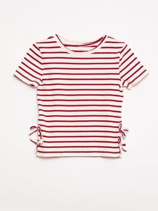 Effen T-shirt met sierknopen