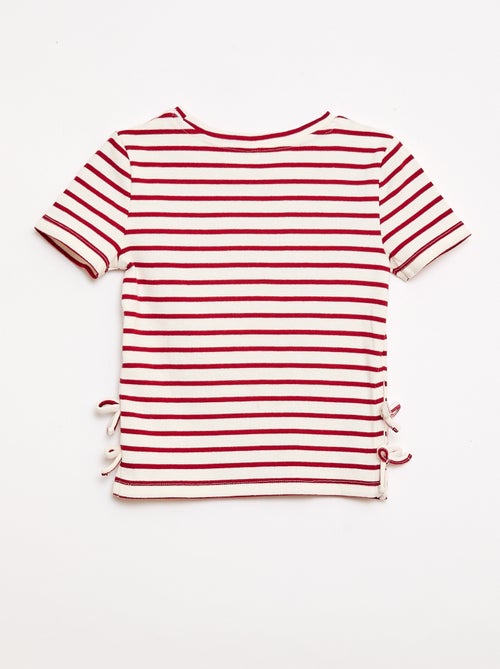 Effen T-shirt met sierknopen - Kiabi