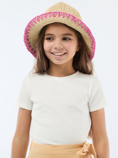 Effen T-shirt met sierknopen - Kiabi