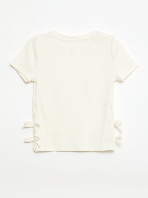 Effen T-shirt met sierknopen - Kiabi